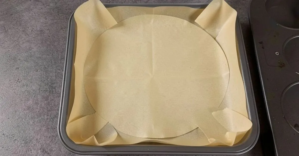 Folding and cutting parchment paper to fit different baking pan shapes